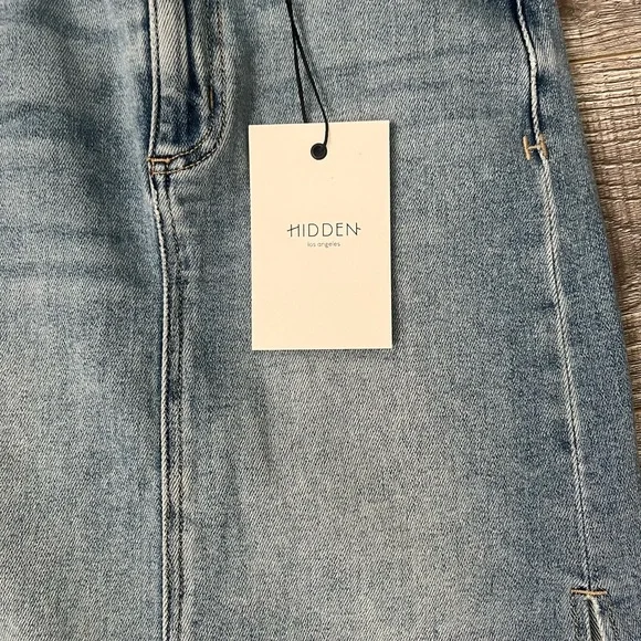 HIDDEN in Peyton Denim Midi Skirt With Side Slit (S) NEW - Picture 4 of 10
